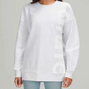 Lululemon Perfectly Oversized Crew Logo Cotton Terry White